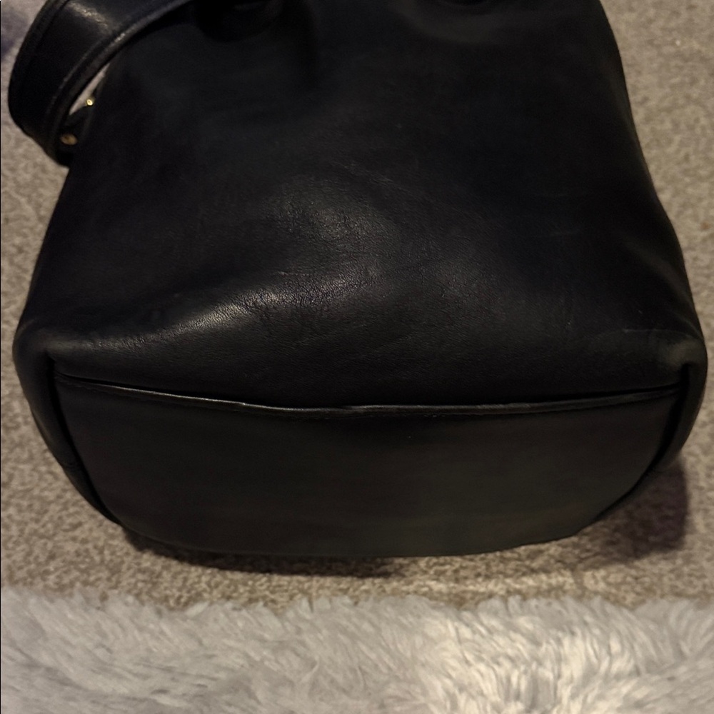 Coach Rare Vintage Black Leather Bag - Picture 5 of 9